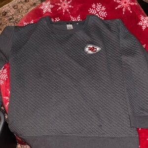 NFL Kansas City Chiefs Black Quilted Crewneck Sweater